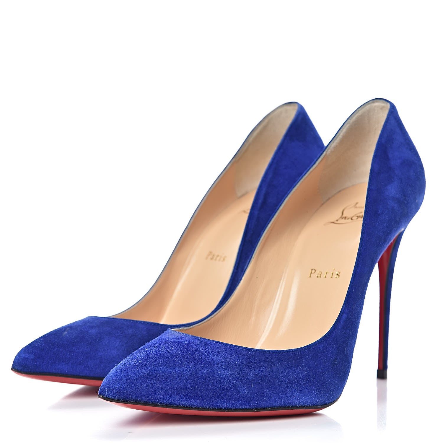 Christian Louboutin Veau Velours Pigalle Follies 100 Pumps 39.5 Metal Blue 3 of 8