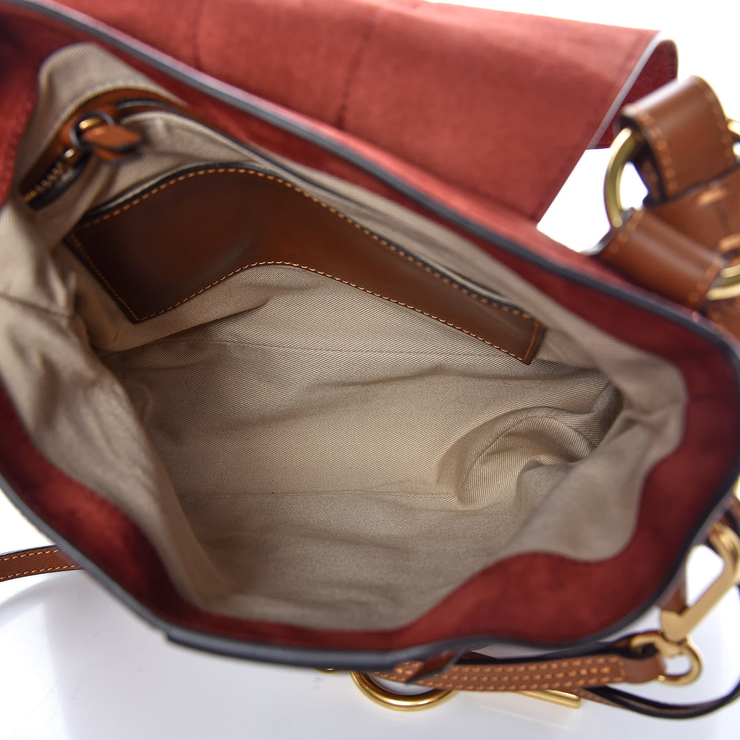 Chloe Suede Studded Small Lexa Shoulder Bag Saffron Red 5 of 8