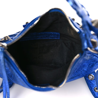 Balenciaga Metallic Arena Agneau Le Cagole Shoulder Bag XS Blue 5 of 13