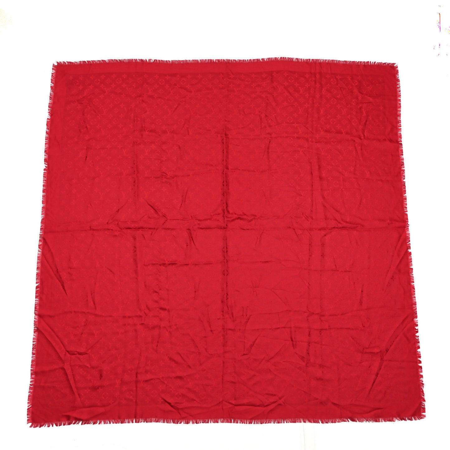 Silk Wool Monogram Shawl Pomme D'Amour