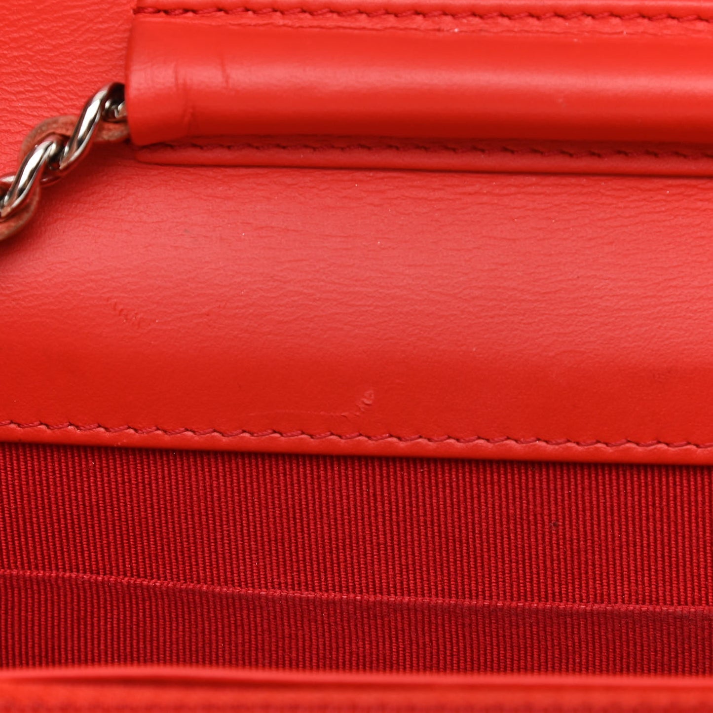 Patent Striped Wallet On Chain WOC Red