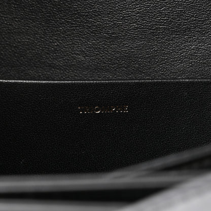 Celine Canvas Calfskin Triomphe Embroidered Medium Triomphe Bag Black 13 of 14
