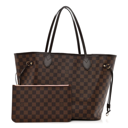 Louis Vuitton Damier Ebene Neo Neverfull MM Rose Ballerine 1 of 10