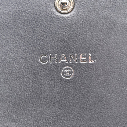 Chanel Lambskin Camellia Embossed Medium Wallet Grey 6 of 11