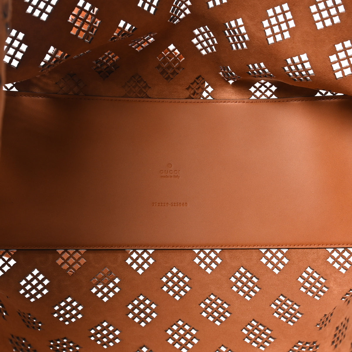 Gucci Calfskin GG Monogram Diamond Cut Medium Ophidia Tote Bag Brown 6 of 10