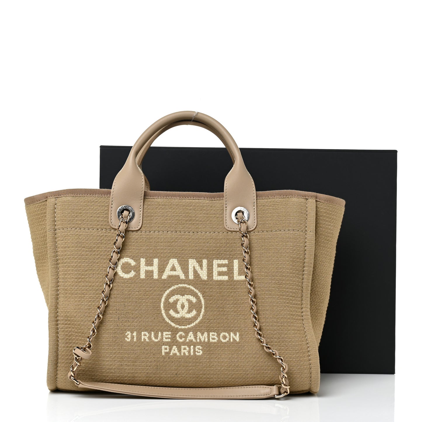 Mixed Fibers Small Deauville Tote Beige