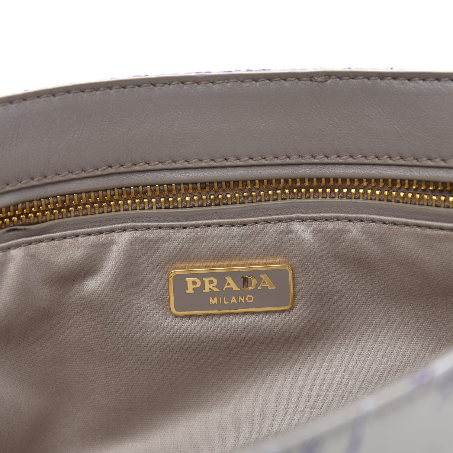 Prada Tessuto Nylon Jacquard Floral Print Shoulder Bag Glicine 8 of 11