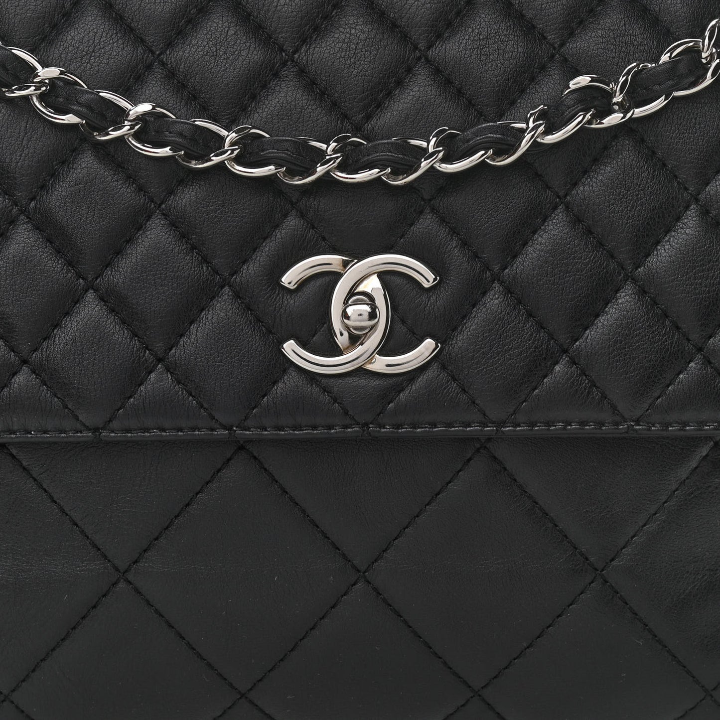 Calfskin Quilted In The Business Flap Bag Black