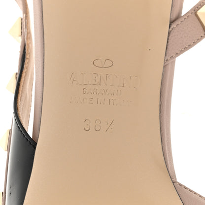 Valentino Garavani Patent Nappa Rockstud Half D'Orsay Slingback 50mm Pumps 38.5 Black Poudre 7 of 12