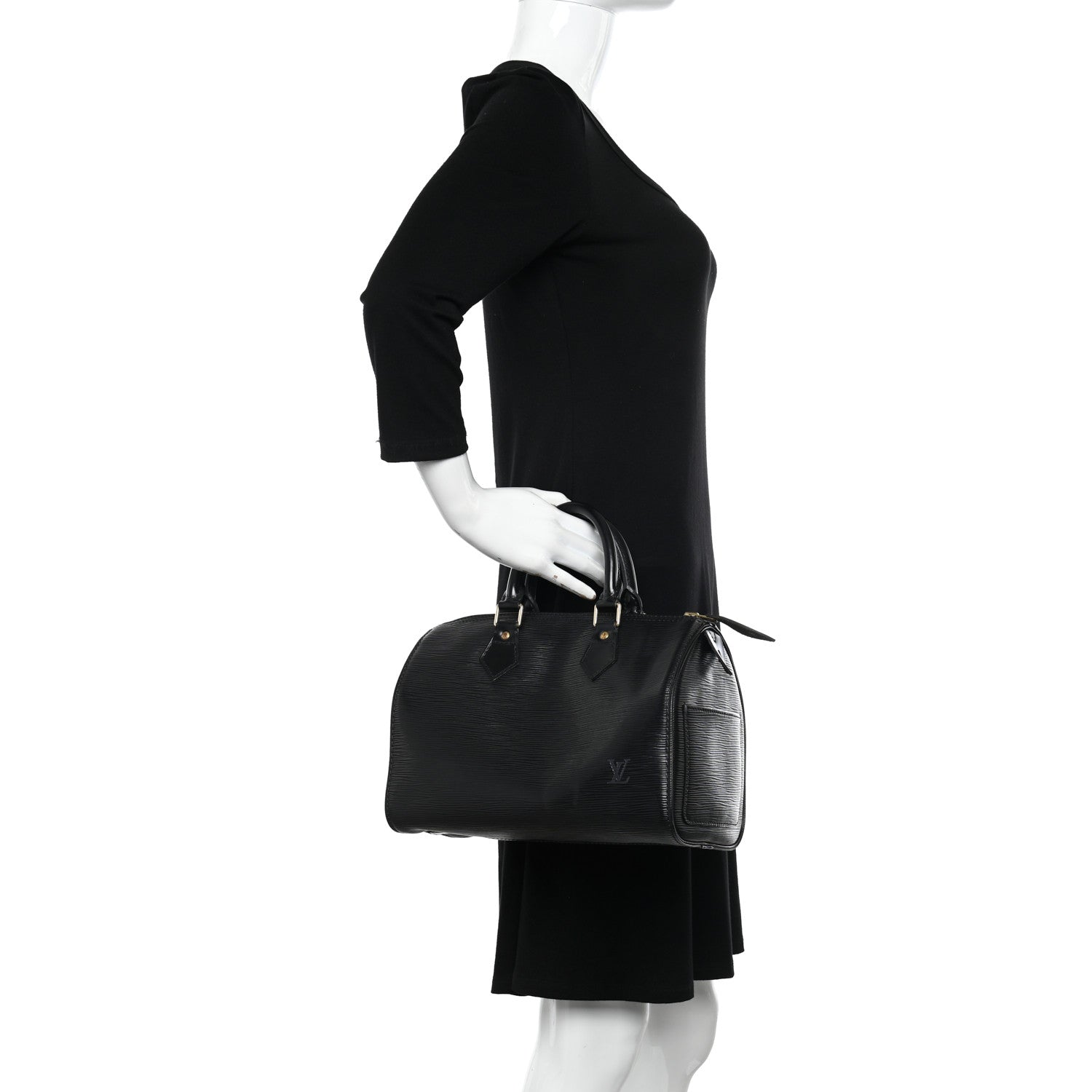 Louis Vuitton Epi Speedy 25 Black 2 of 14