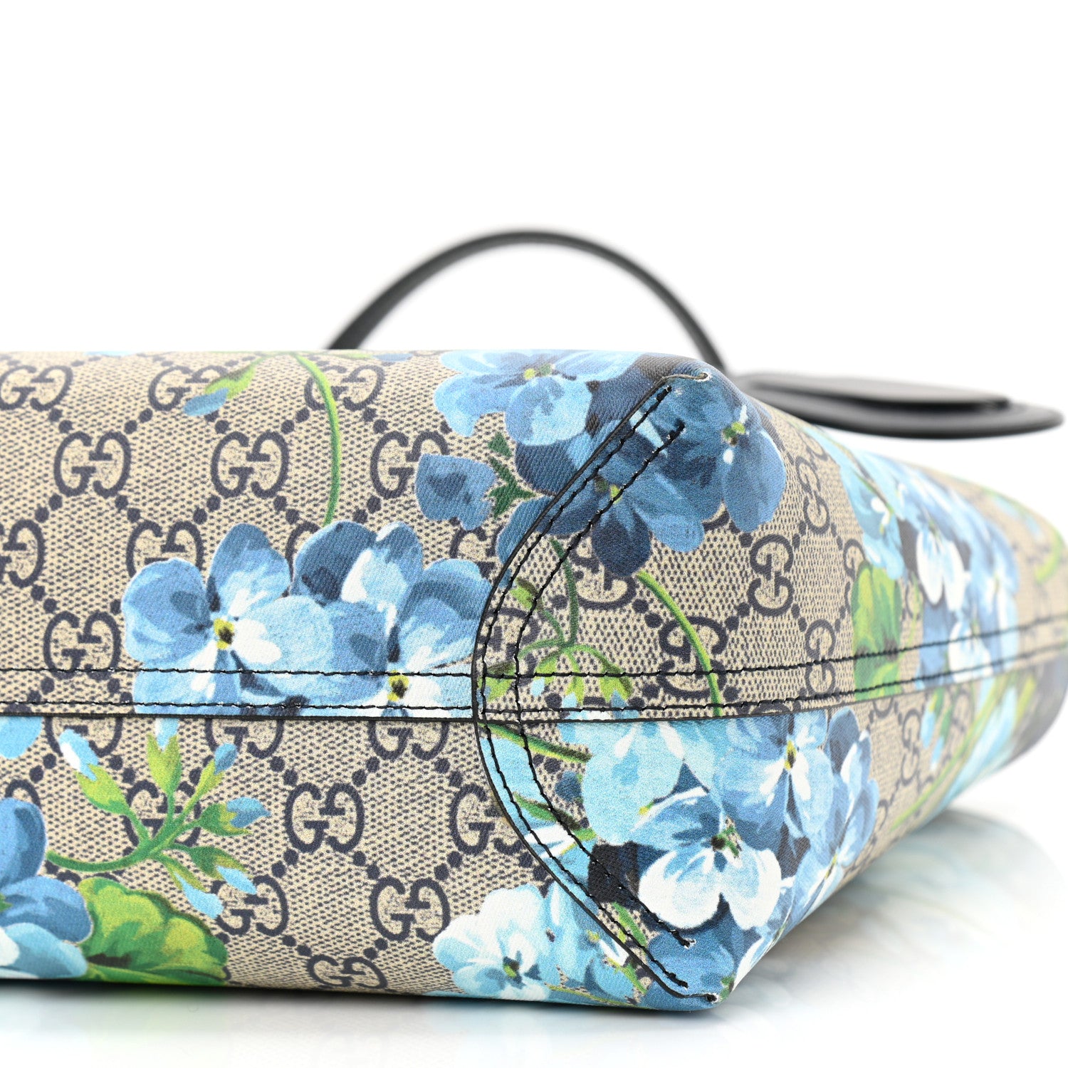 Gucci GG Supreme Monogram Blooms Small Reversible Tote Beige Blue Navy 9 of 9