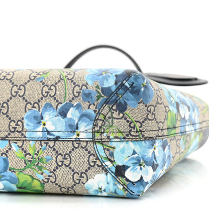 Gucci GG Supreme Monogram Blooms Small Reversible Tote Beige Blue Navy 9 of 9