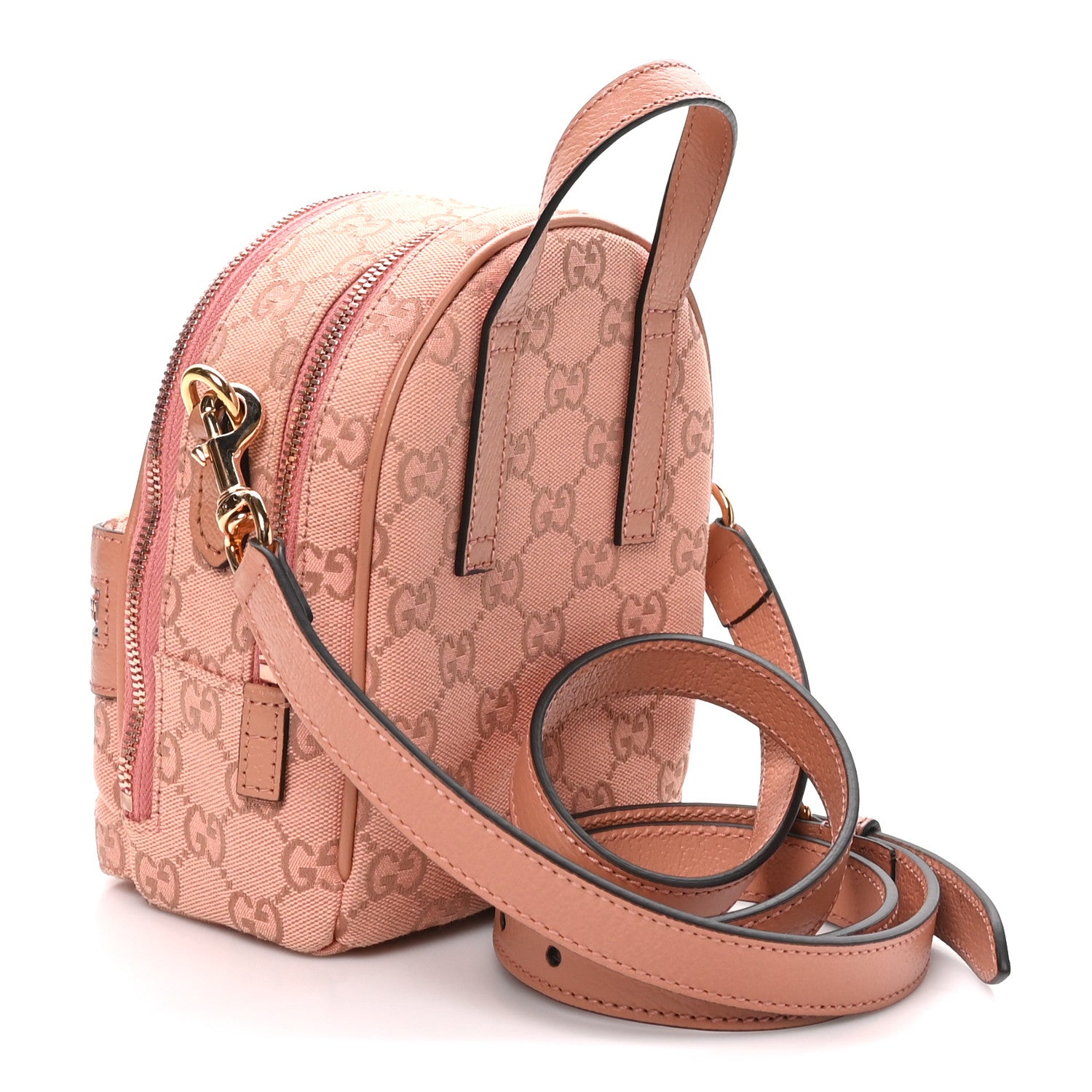Gucci Monogram Textured Dollar Calfskin Mini Ophidia Crossbody Cloche Rose Pink 2 of 9