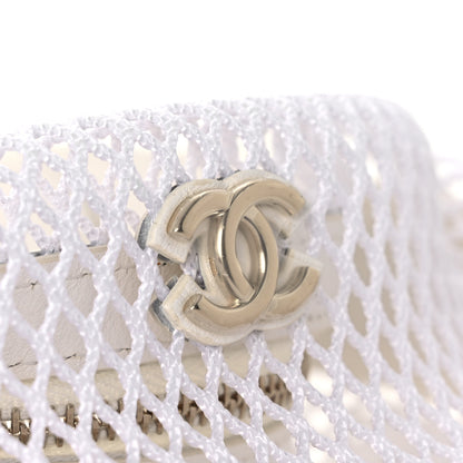 Chanel Mesh Shiny Lambskin Pouch Hobo White 11 of 11
