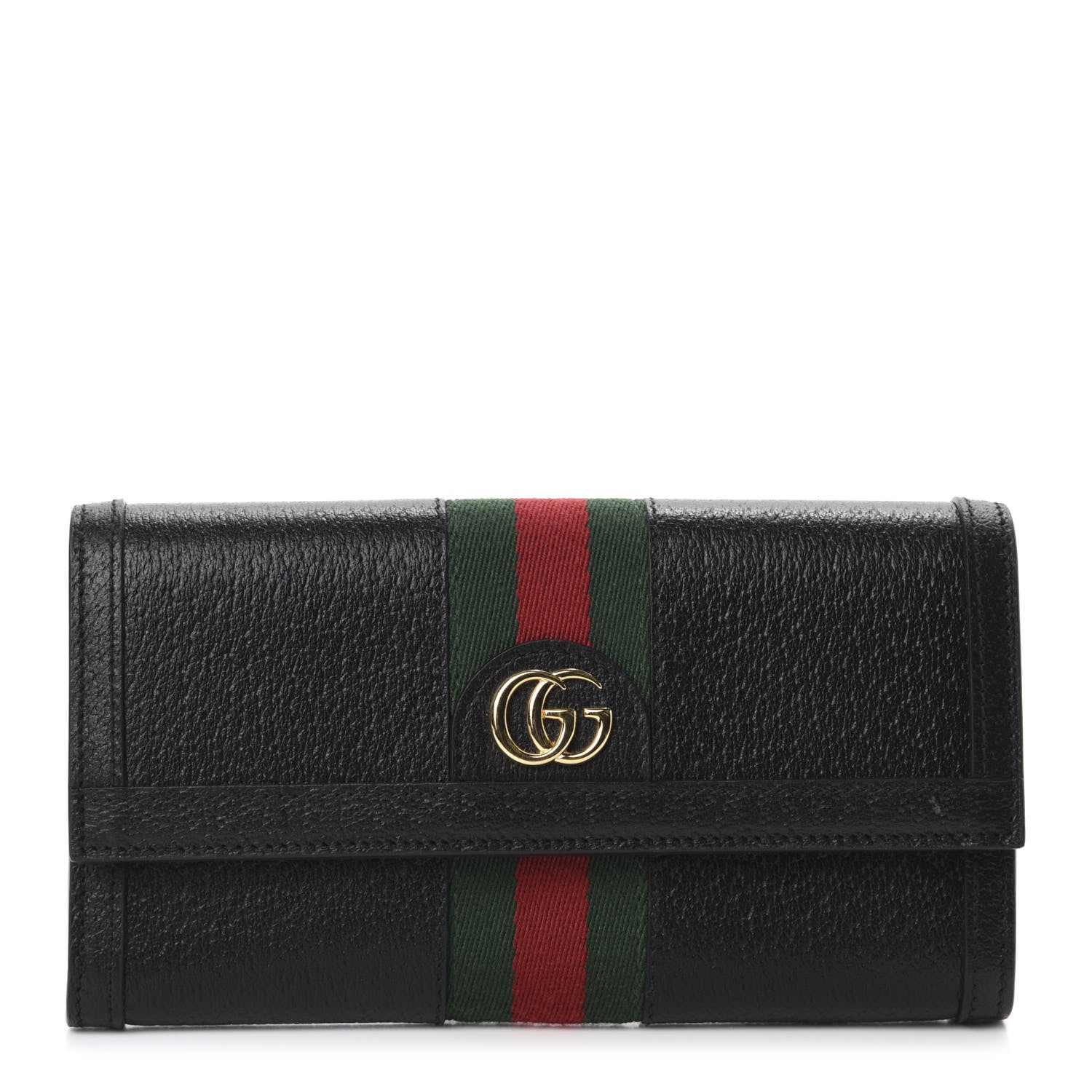 Gucci Calfskin Web Ophidia Continental Wallet Black 1 of 7