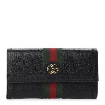 Gucci Calfskin Web Ophidia Continental Wallet Black 1 of 7