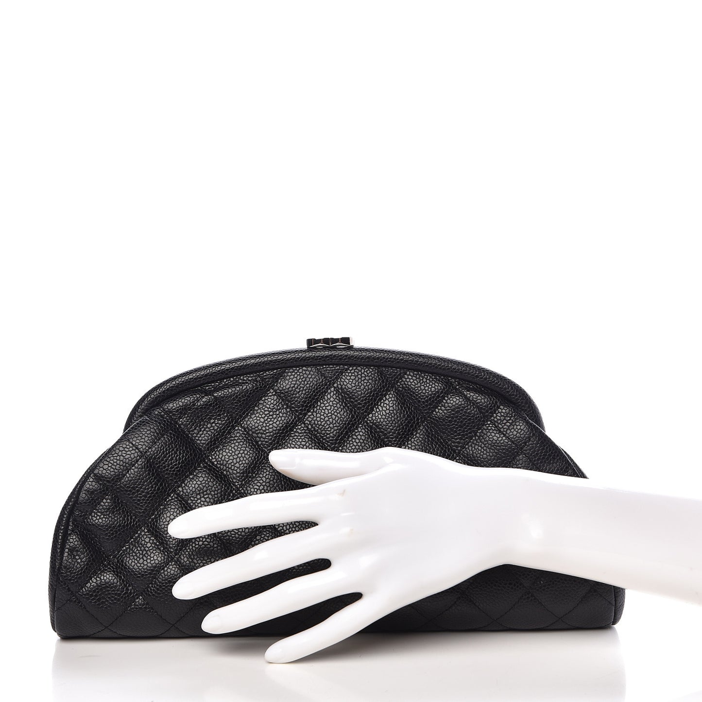 Caviar Quilted Timeless Clutch Black