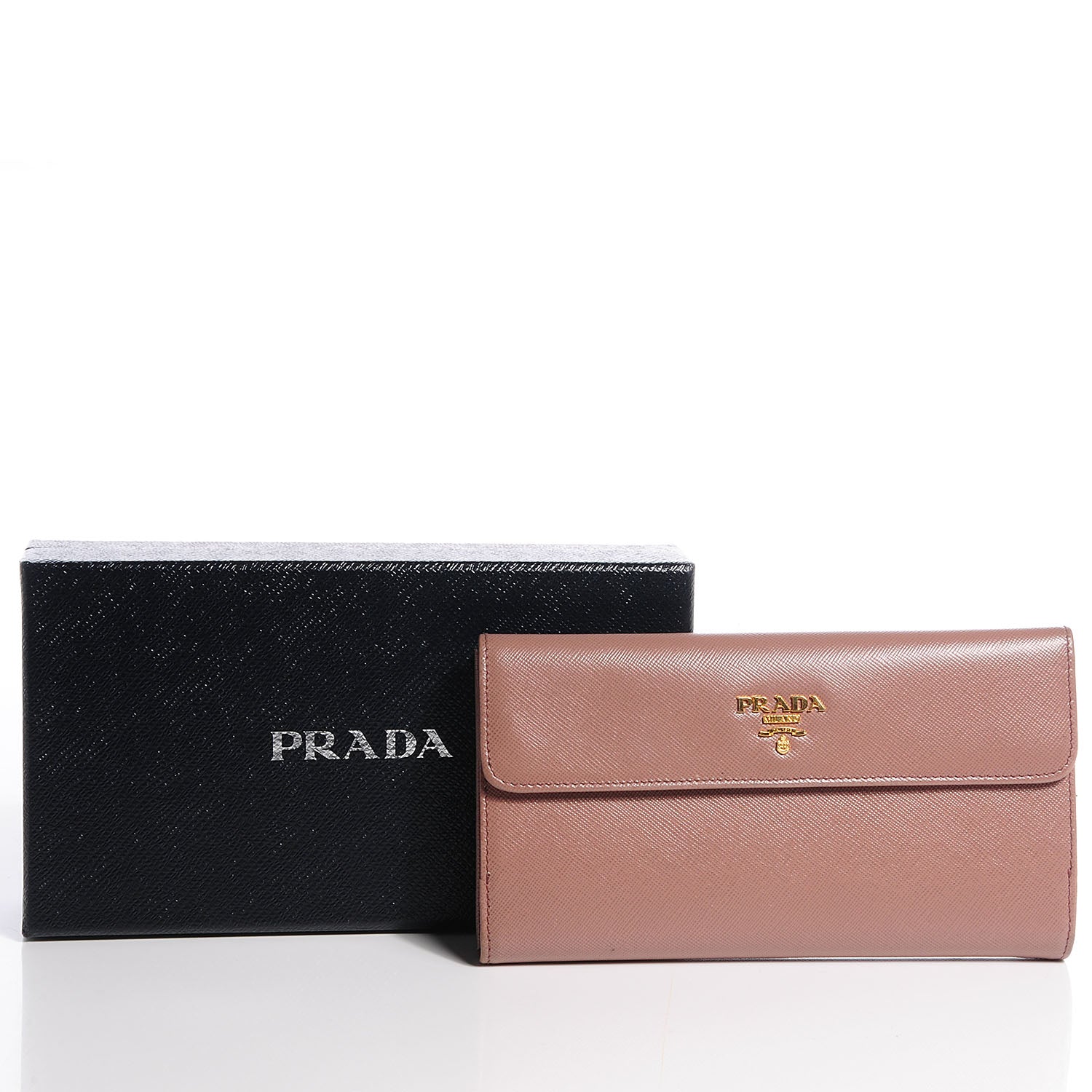 Prada Saffiano Metal Continental Wallet Dark Rose 5 of 8