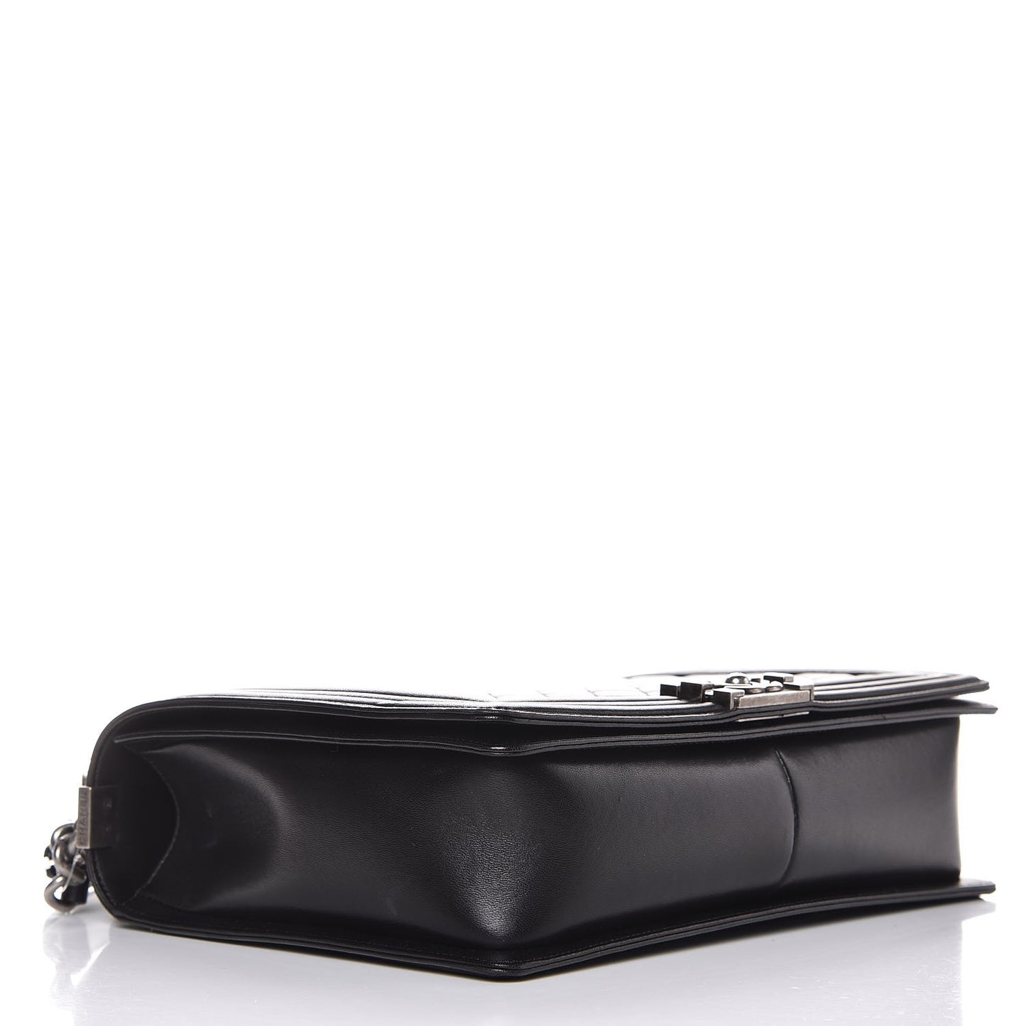 Lambskin Quilted Large Boy Flap Black
