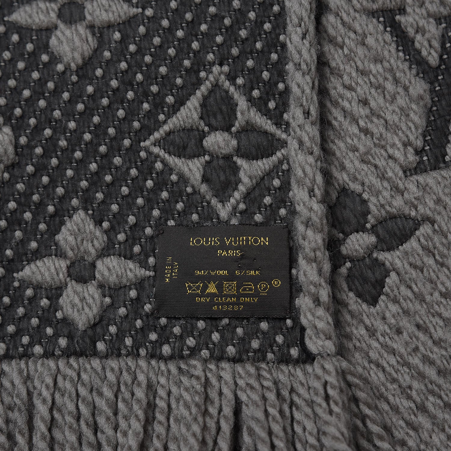 Louis Vuitton Wool Silk Logomania Scarf Verone 4 of 4