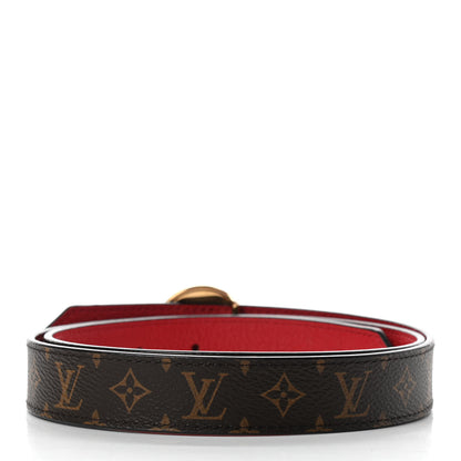 Louis Vuitton Calfskin Monogram 25mm LV Circle Reversible Belt 85 34 Red 2 of 4
