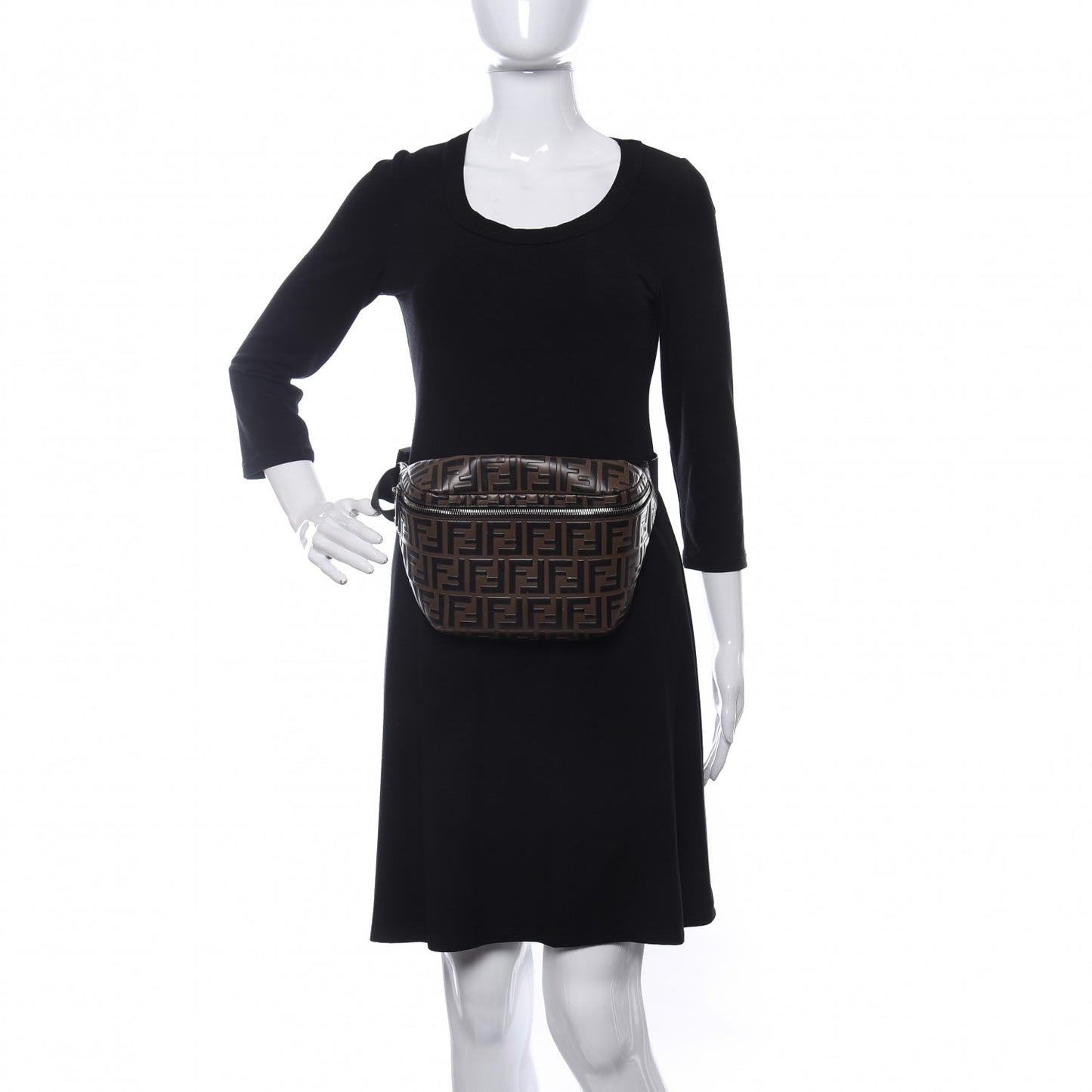 Vitello Century Bi-Color FF 1974 Embossed Belt Bag Maya Black