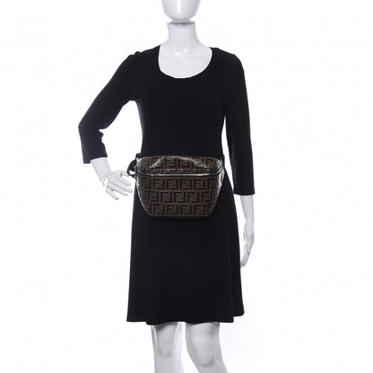 Fendi Vitello Century Bi-Color FF 1974 Embossed Belt Bag Maya Black 2 of 11