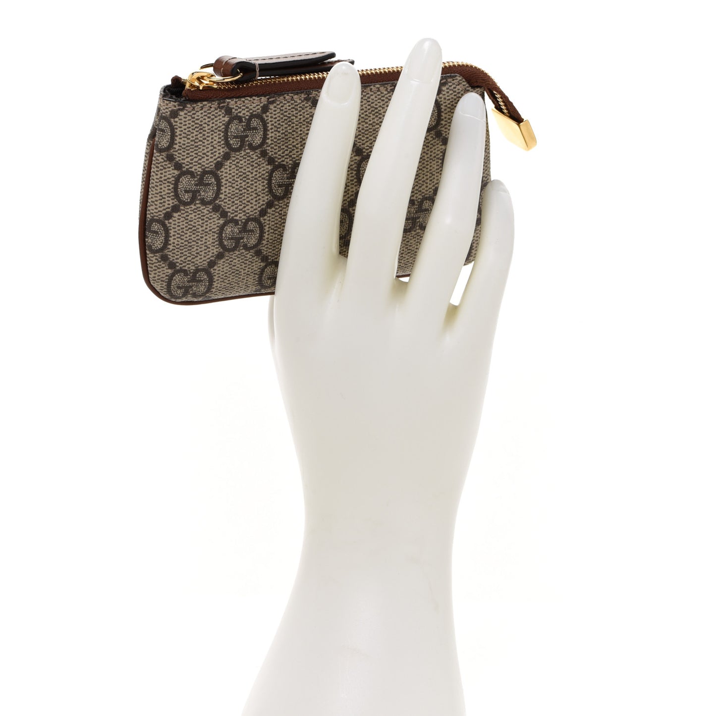GG Supreme Monogram Key Case Brown