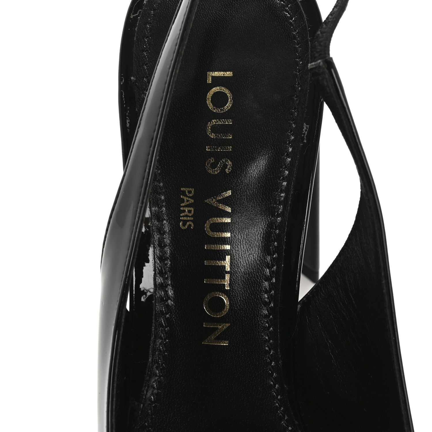 Louis Vuitton Patent Calfskin Shake Slingback Pumps 38 Black 8 of 9
