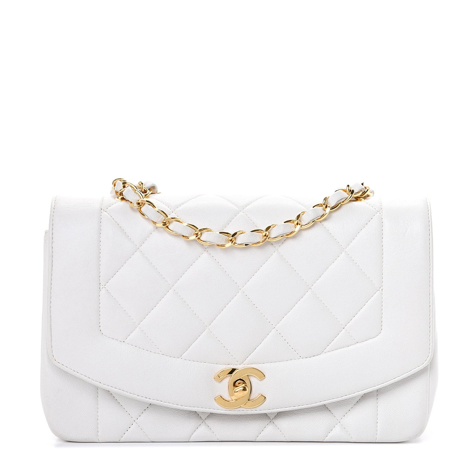 Chanel Lambskin Quilted Small Single Flap White 1 of 14