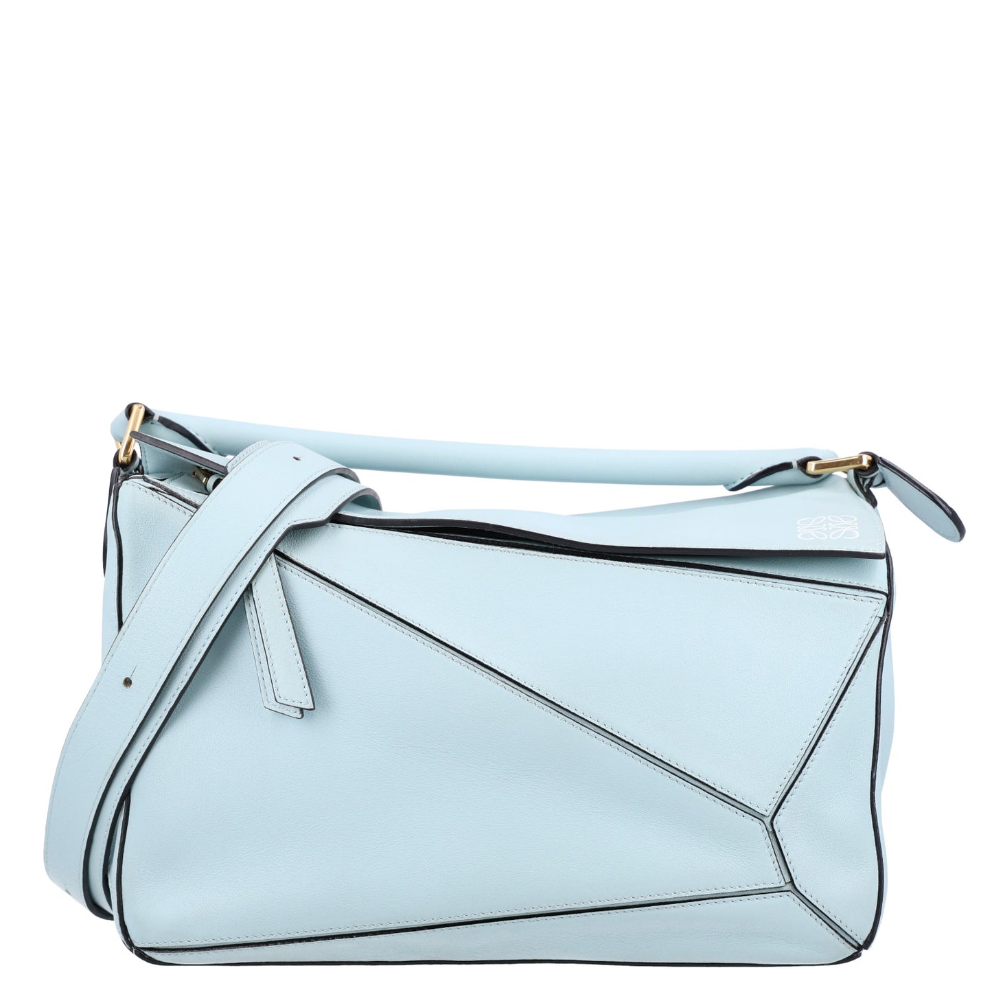Calfskin Medium Puzzle Bag Light Blue