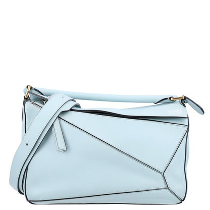 Loewe Calfskin Medium Puzzle Bag Light Blue 1 of 10