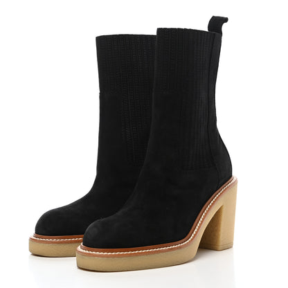 Hermes Suede Calfskin Donia 70 Ankle Boots 35.5 Black 3 of 7