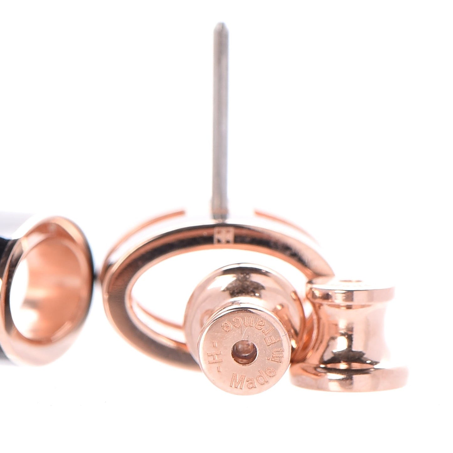 Rose Gold Lacquered Pop H Earrings Black