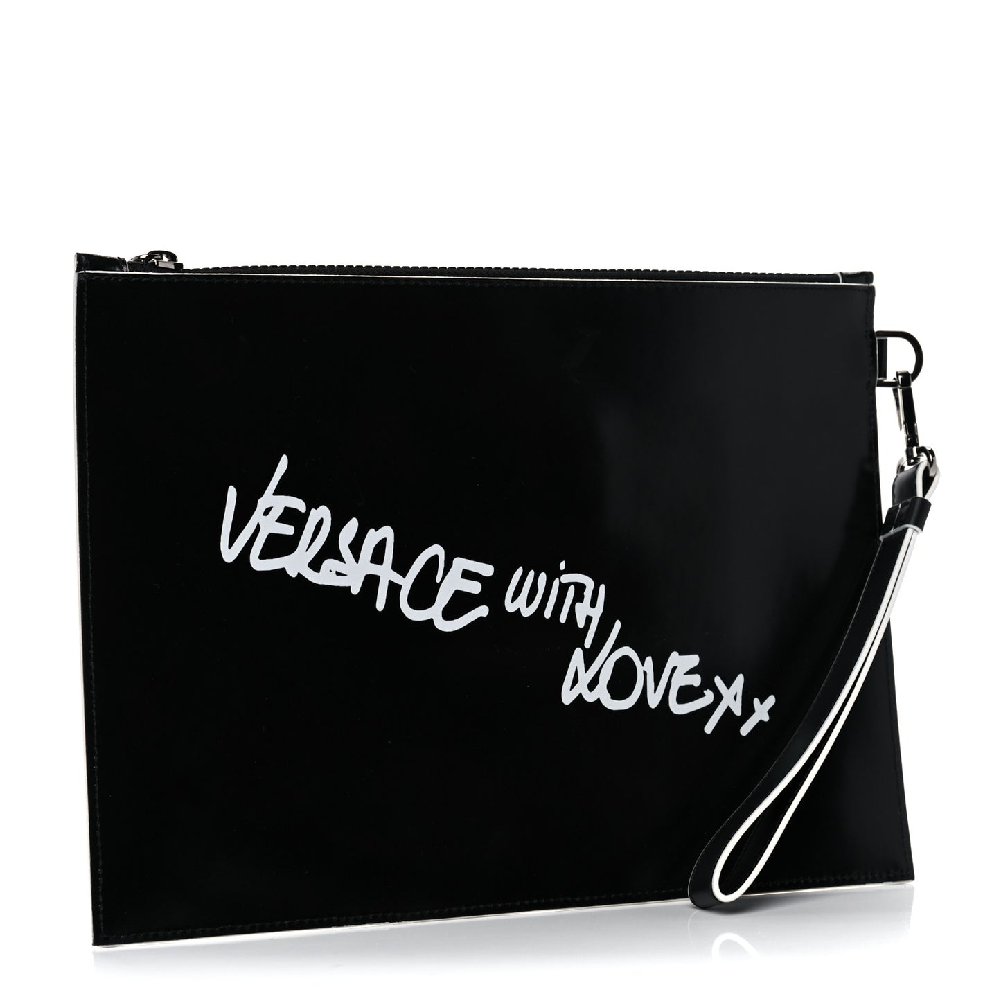Calfskin Versace With Love Pochette Black