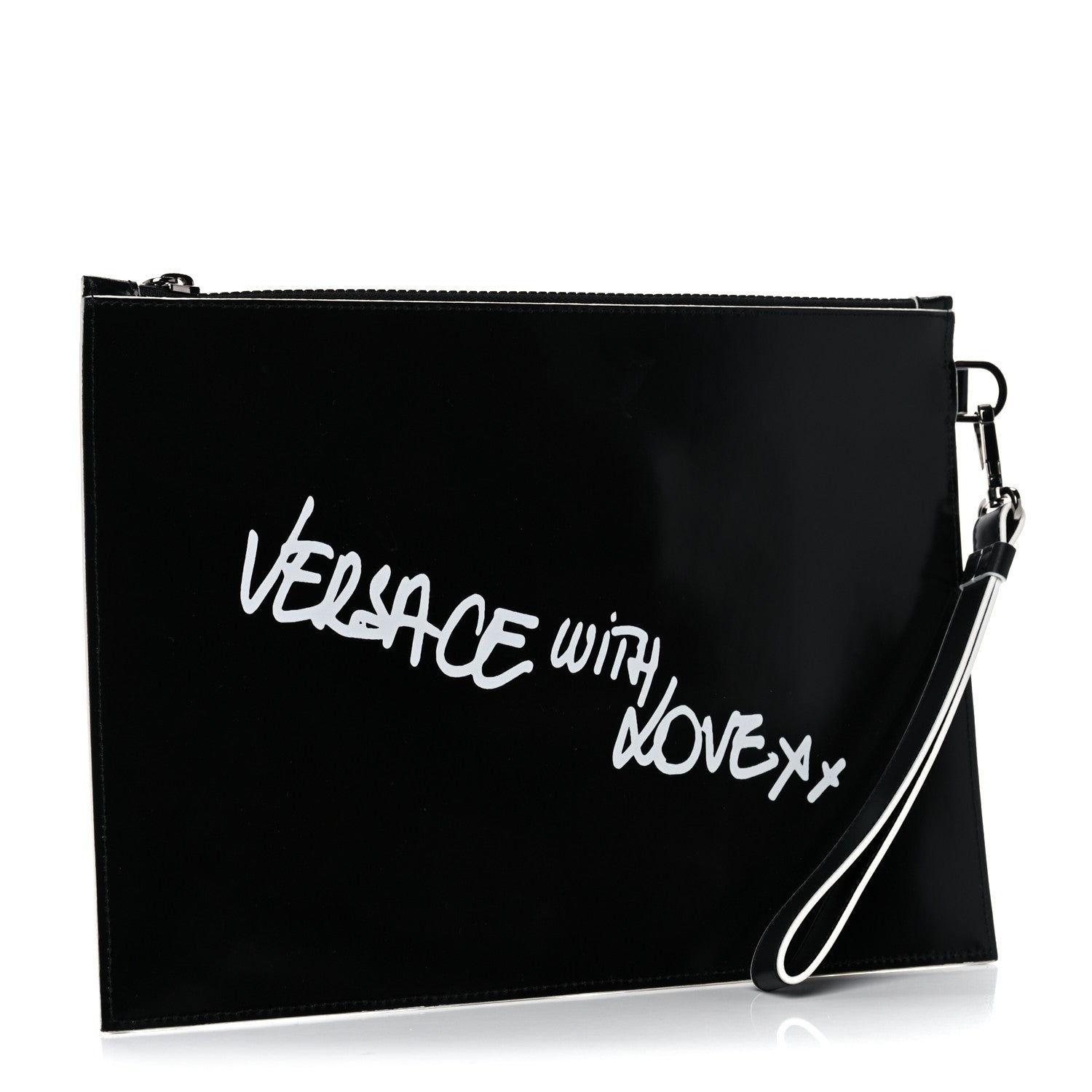 Versace Calfskin Versace With Love Pochette Black 3 of 10