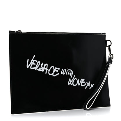 Versace Calfskin Versace With Love Pochette Black 3 of 10