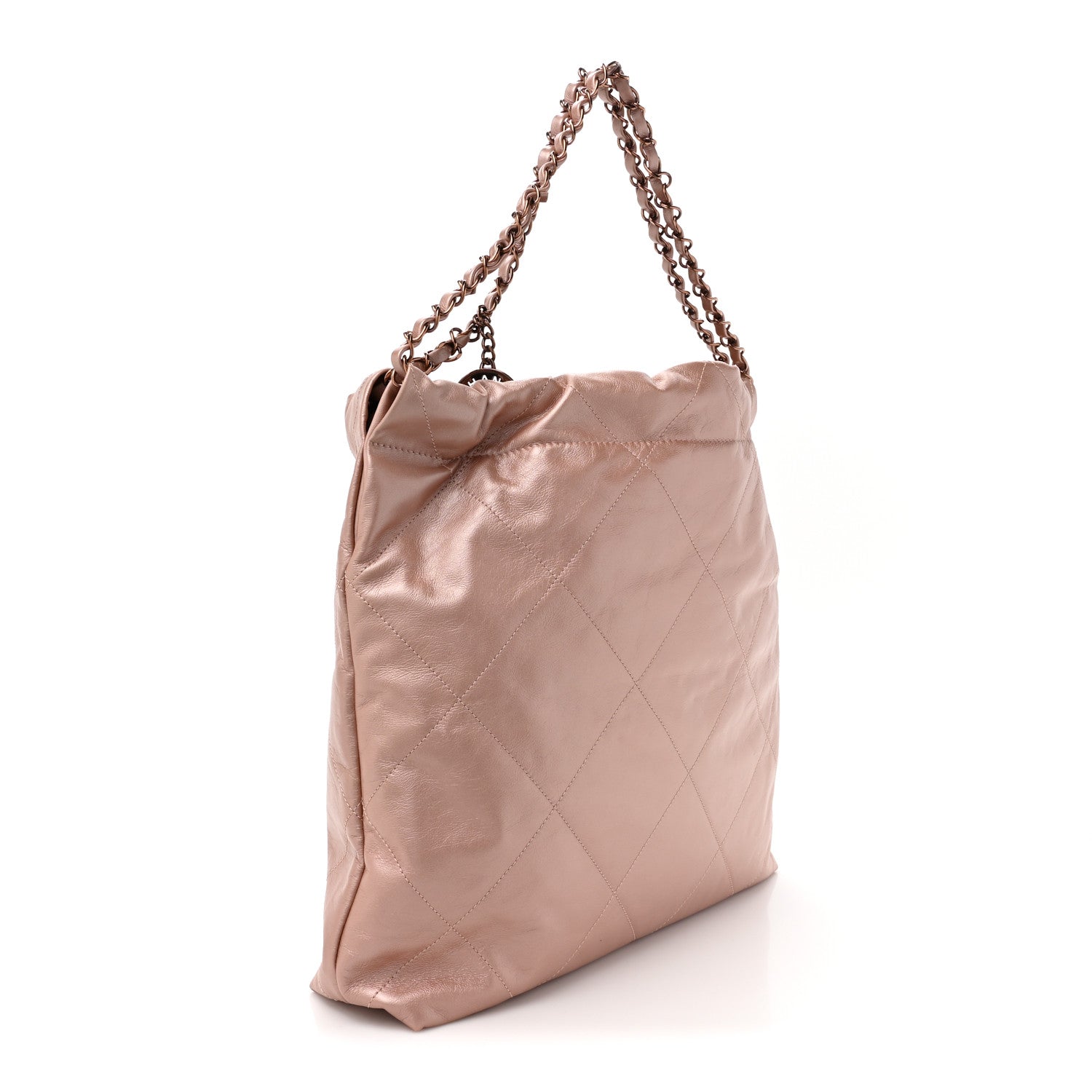 Chanel Metallic Calfskin Quilted Chanel 22 Pink 4 of 12