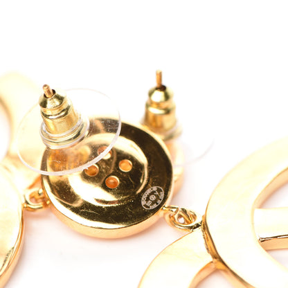 Chanel Metal Large Paris Button Earrings Gold 4 of 5