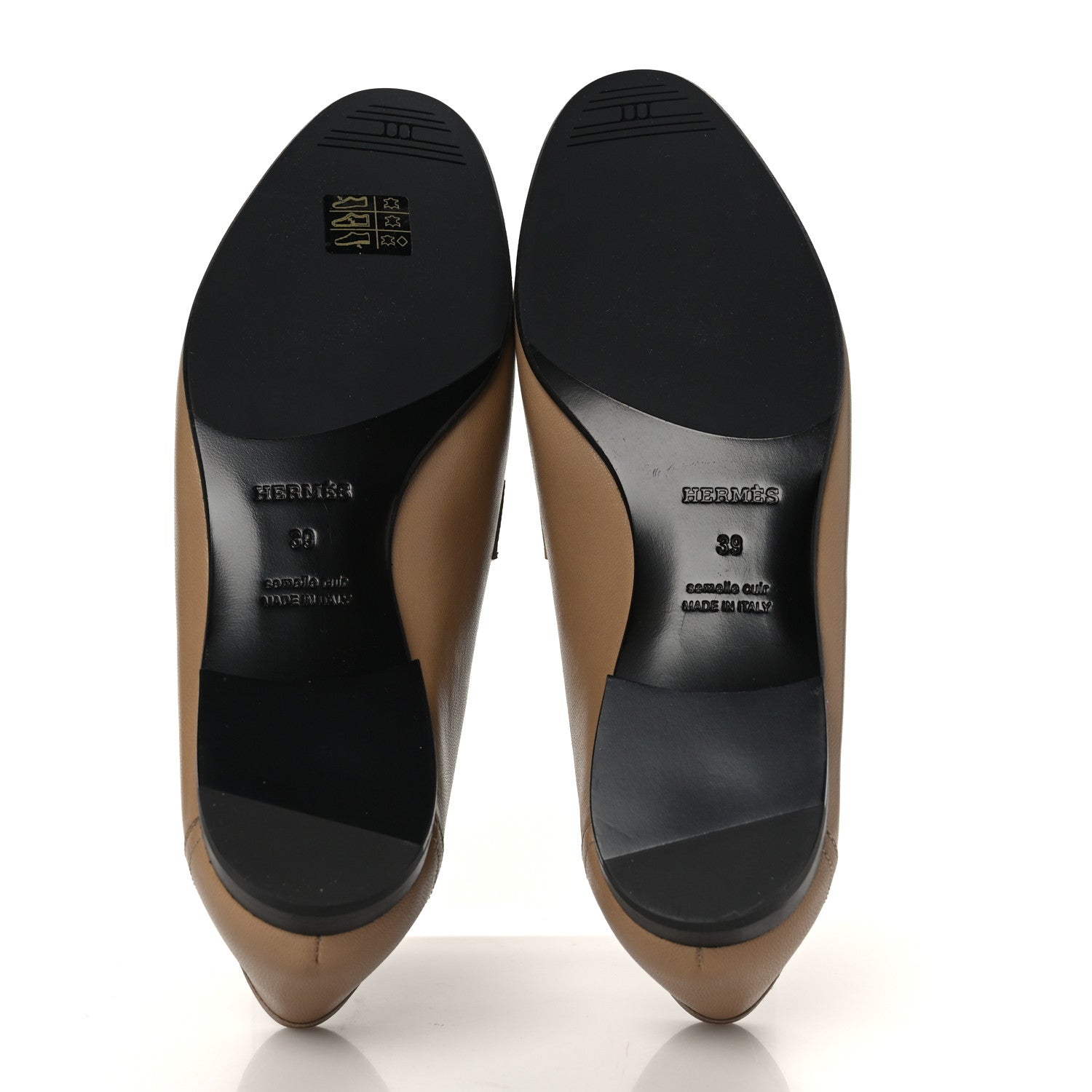 Hermes Goatskin Womens Royal Loafers 39 Beige Argile 5 of 8