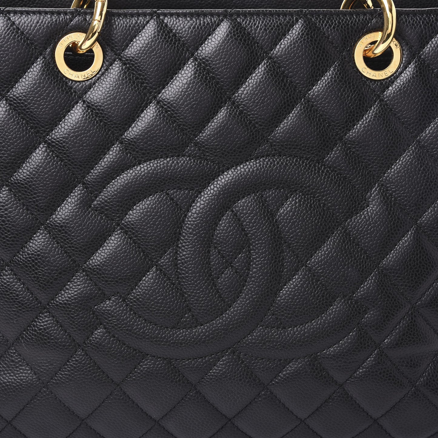 Caviar Quilted Grand Shopping Tote GST Black