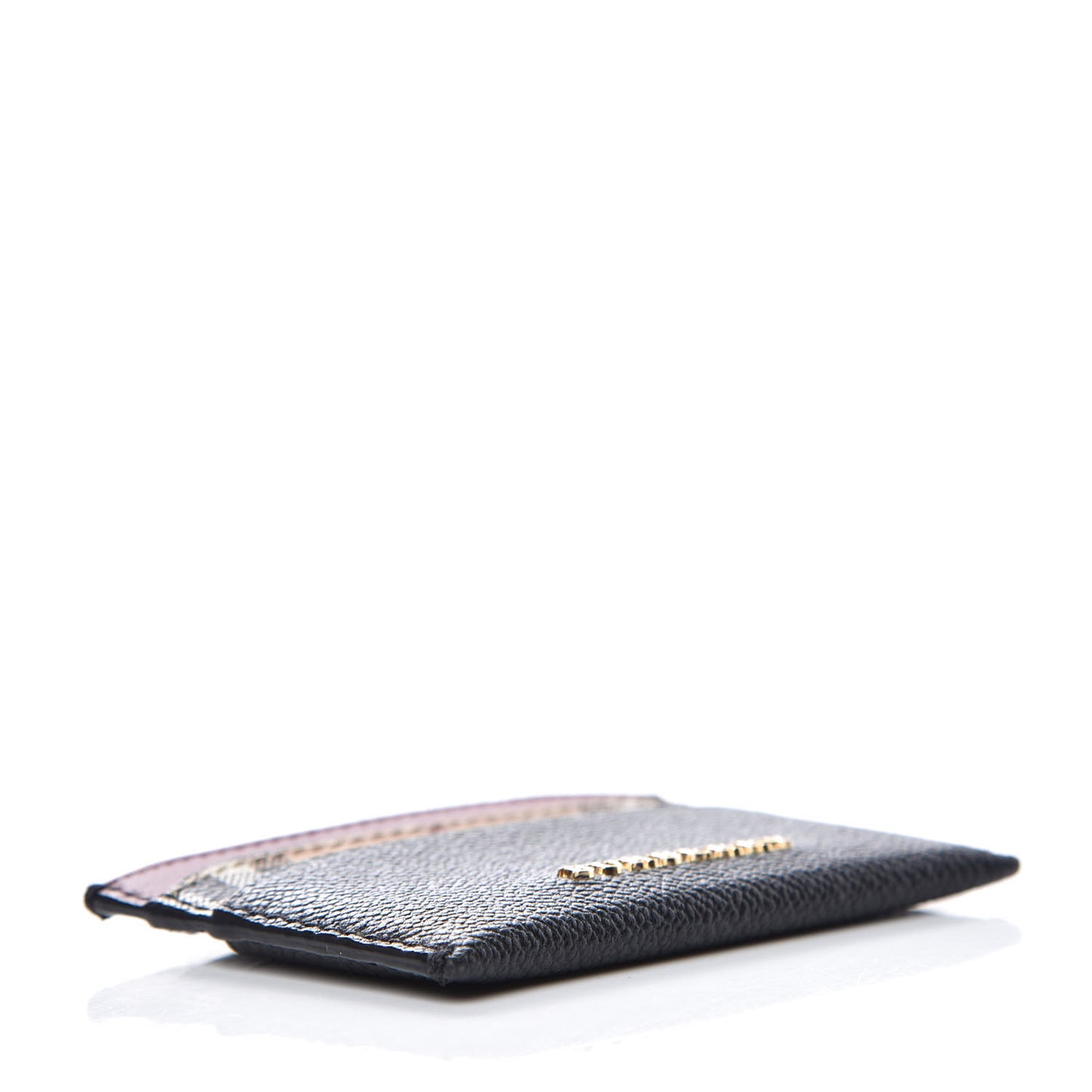 Soft Grain Calfskin Haymarket Check Izzy Card Case Black