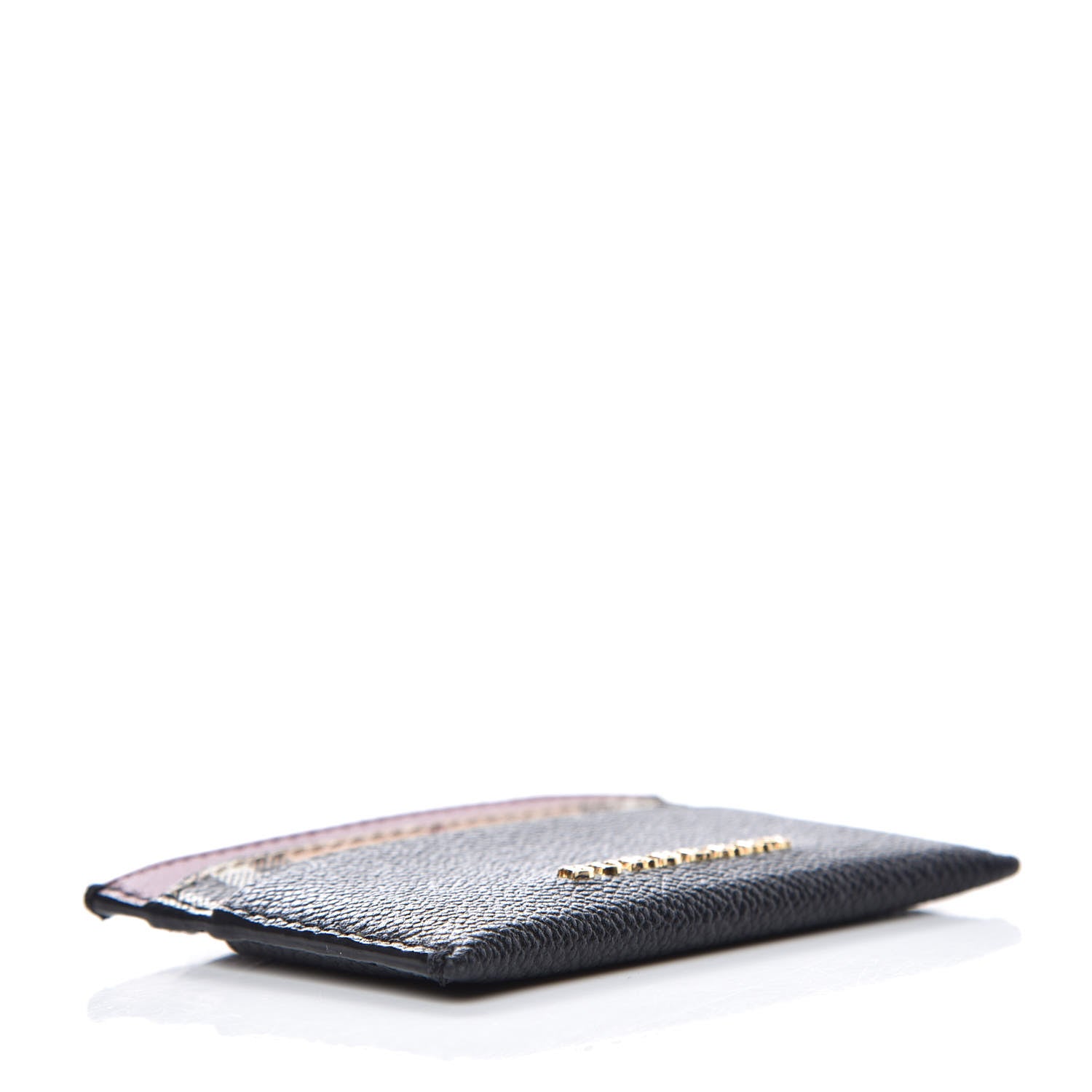 Burberry Soft Grain Calfskin Haymarket Check Izzy Card Case Black 4 of 7