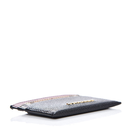 Burberry Soft Grain Calfskin Haymarket Check Izzy Card Case Black 4 of 7
