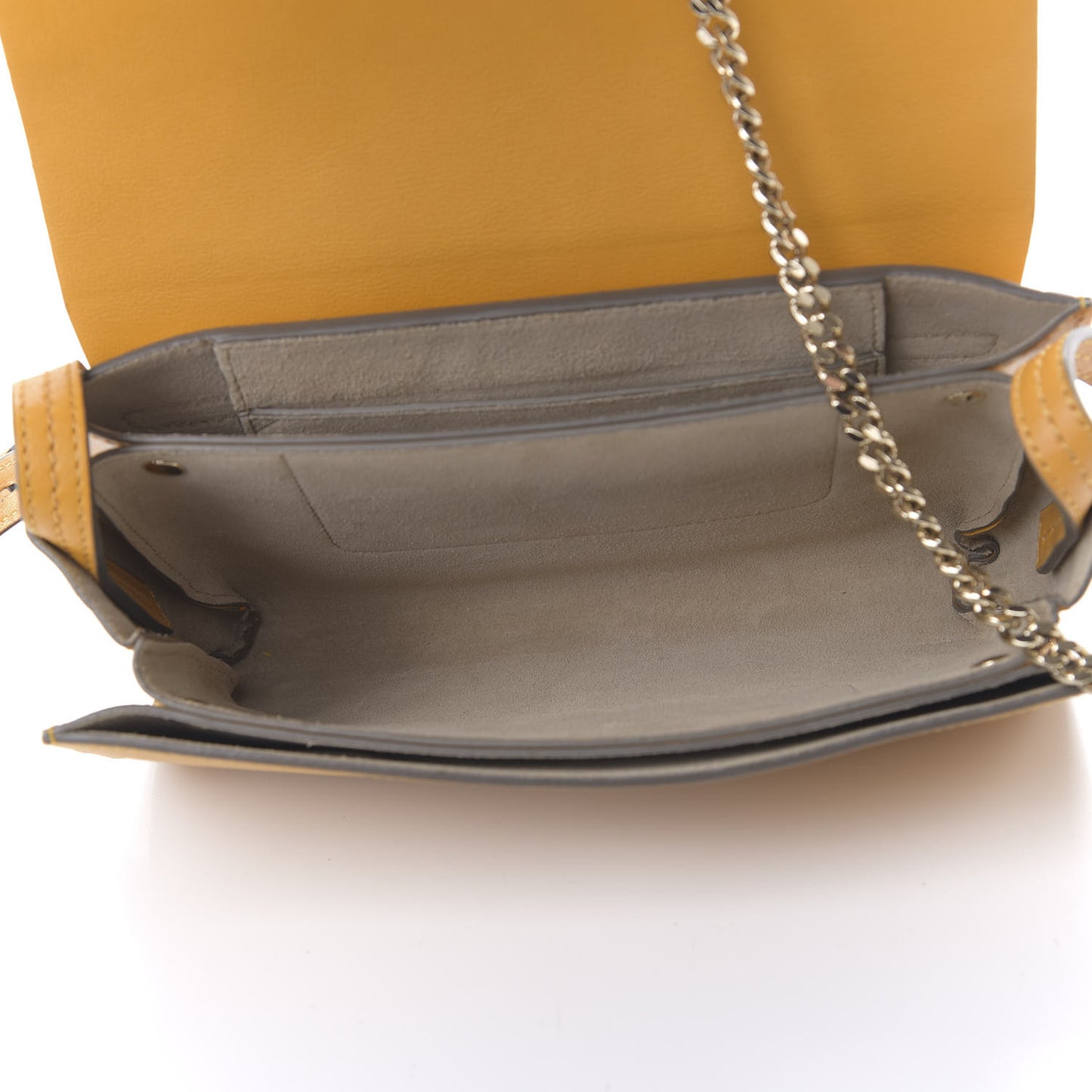 Suede Calfskin Small Faye Shoulder Bag Sunflower