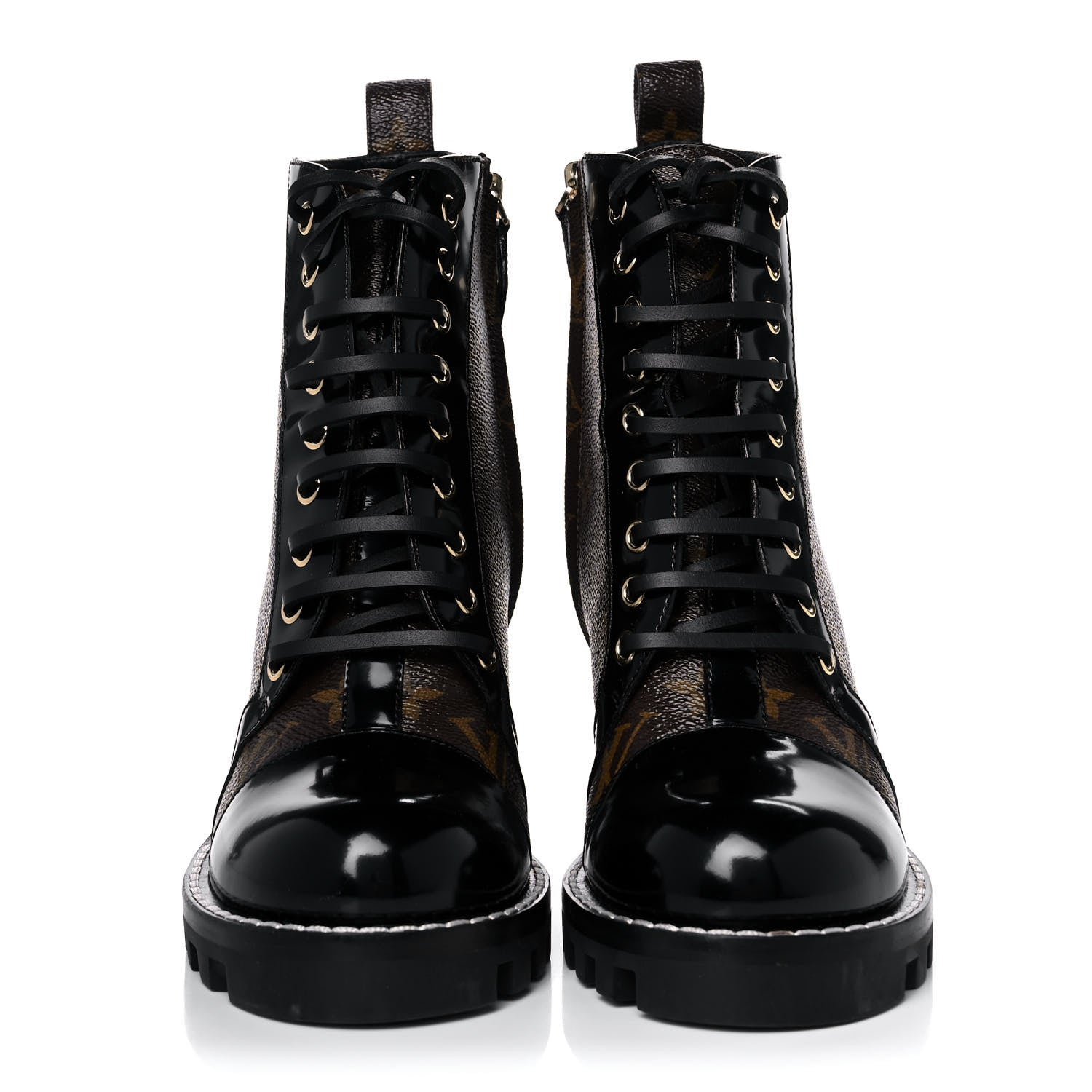 Louis Vuitton Patent Calfskin Monogram Star Trail Ankle Boots 39 Black 2 of 8