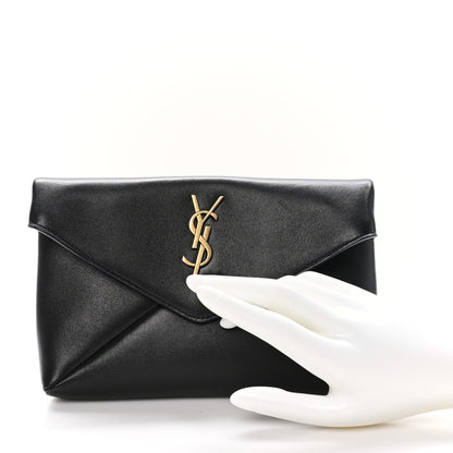 Saint Laurent Lambskin Small Cassandre Envelope Pouch Black 2 of 9