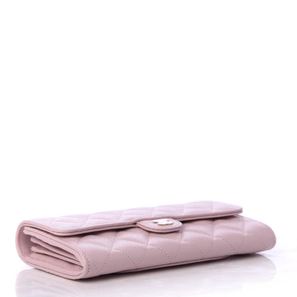 Chanel Caviar Quilted Large Gusset Flap Wallet Light Pink 4 of 9