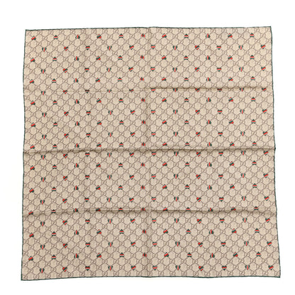 Gucci Silk Web GG Monogram Hearts Scarf Green 1 of 3
