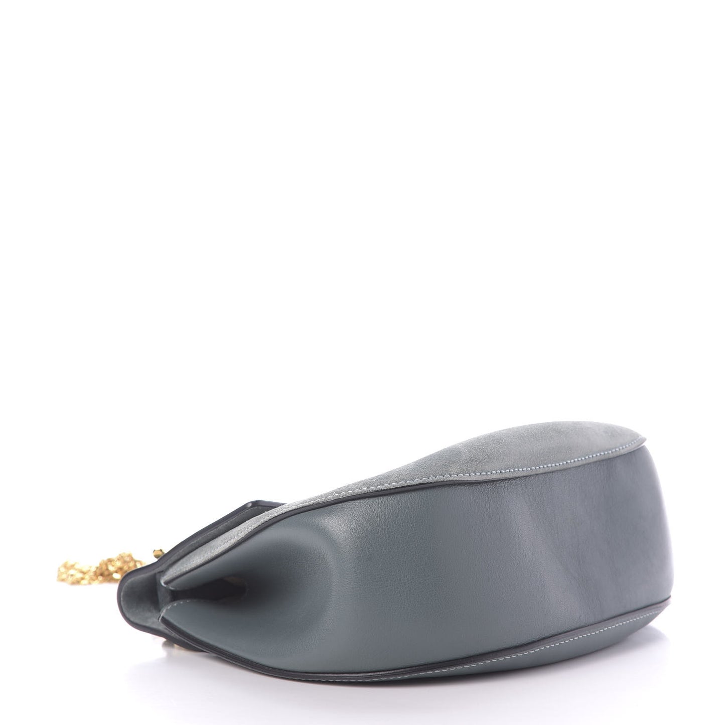 Suede Smooth Calfskin Drew Shoulder Bag Cloudy Blue